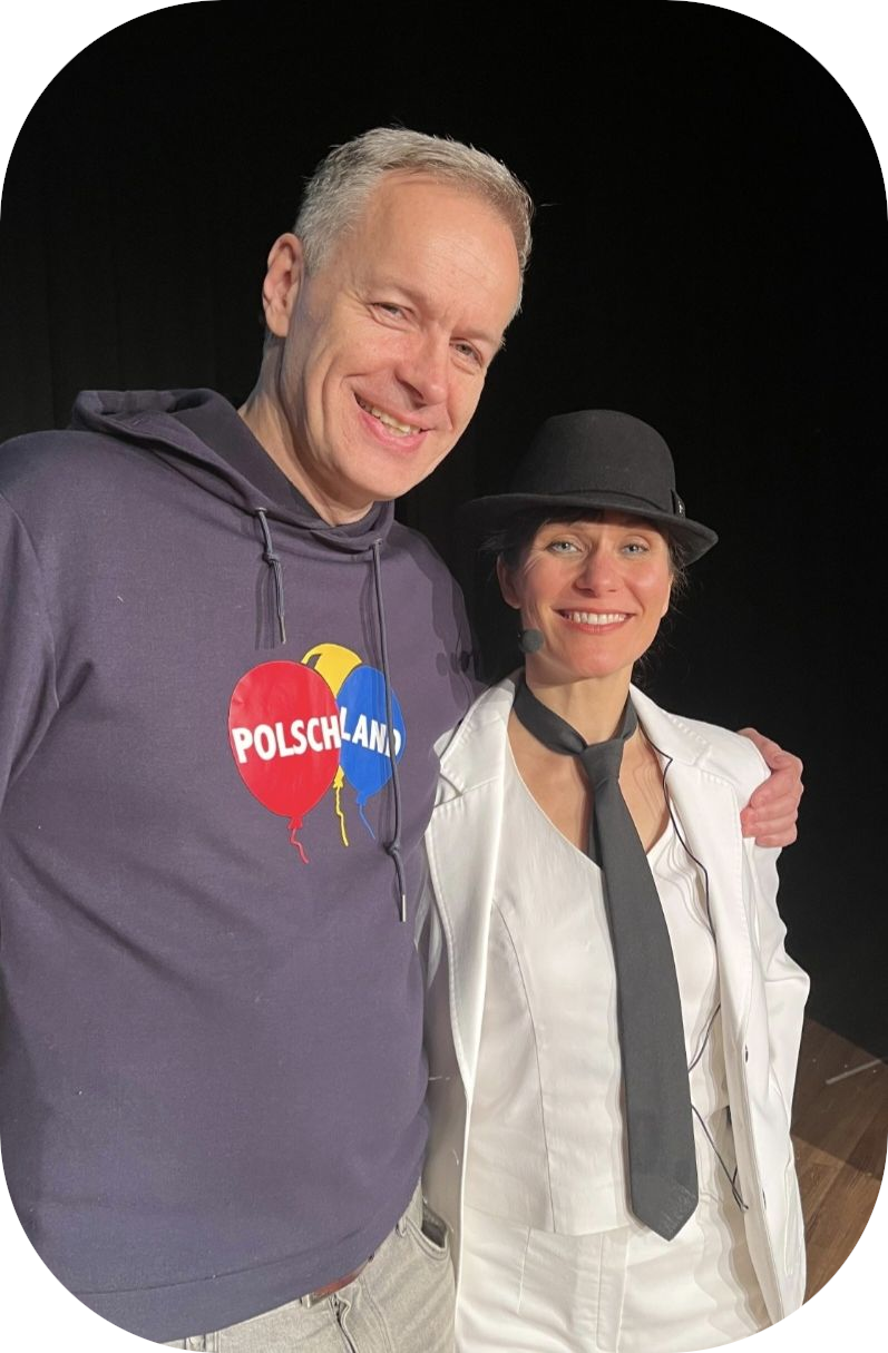 Schauspieler Steffen Möller beim gemeinsamen Auftrittsabend mit Janina